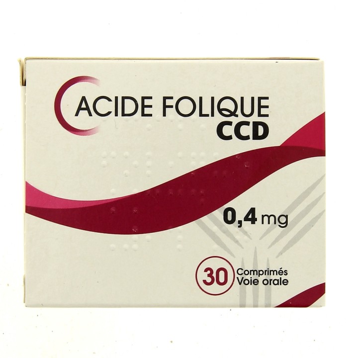Acide folique CCD 0,4 mg 30cpr - Médicament Grossesse - IllicoPharma