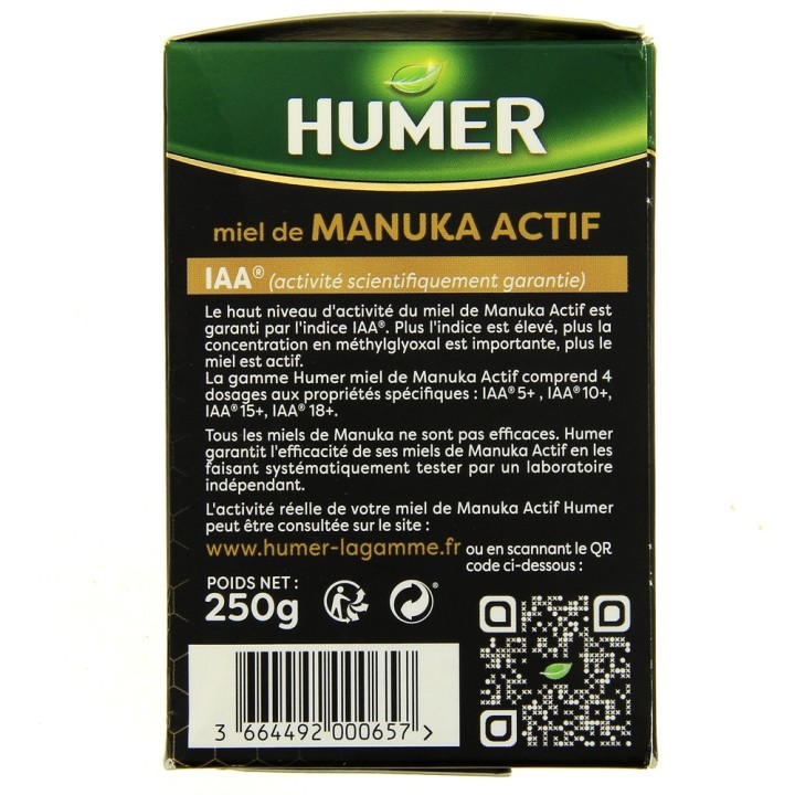 Miel de Manuka Actif IAA 18+ 250g Humer