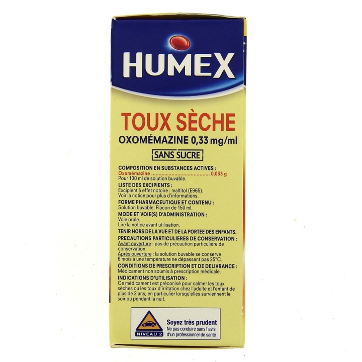 Médicament Humex sirop toux sèche Oxomémazine, e-pharmacie IllicoPharma