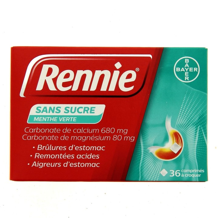 Rennie sans sucre menthe 36cpr, Médicament Maux d'estomac - IllicoPharma