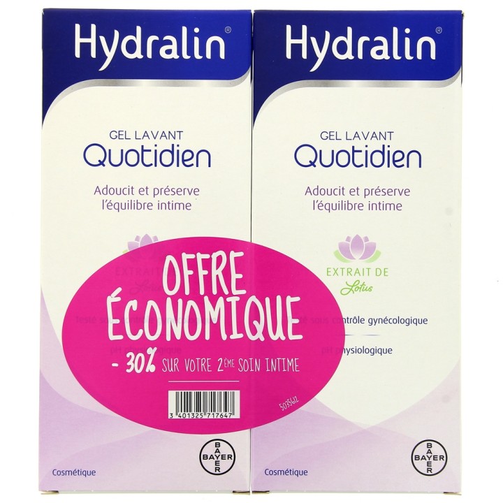 Hydralin Quotidien 2x400ml - Toilette intime - Pharmacie IllicoPharma