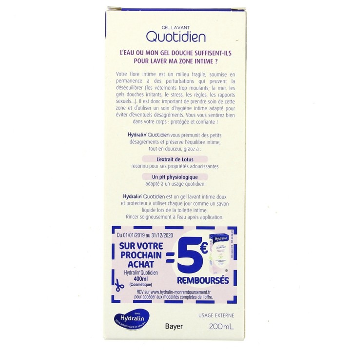 Hydralin Quotidien 200ml - Toilette intime - Pharmacie IllicoPharma