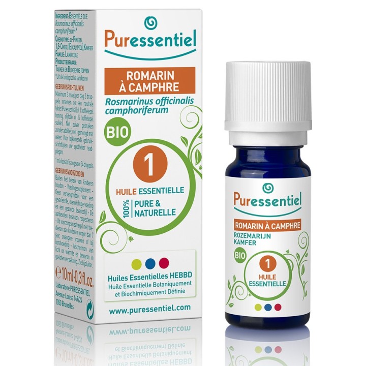 Romarin à camphre Bio Huile Essentielle Puressentiel 10ml