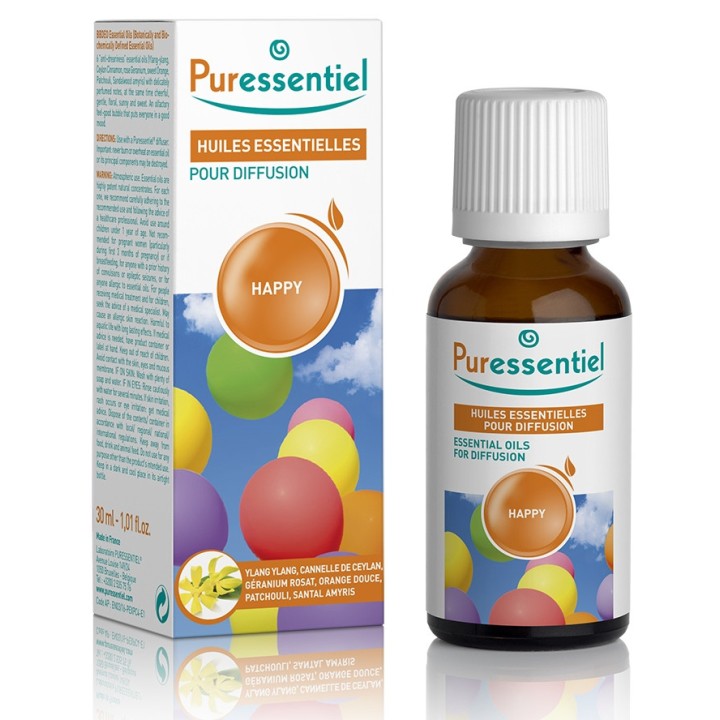 Huiles Essentielles pour Diffusion Happy 30ml Puressentiel - IllicoPharma