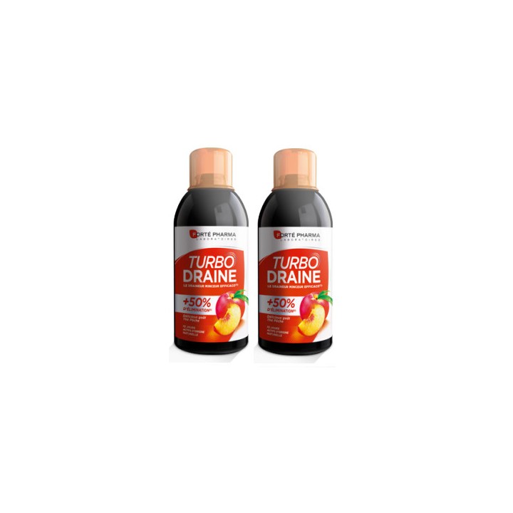 Turbo Draine 2x500ml Thé vert-Pêche - Forté Pharma - Draineur minceur - IllicoPharma