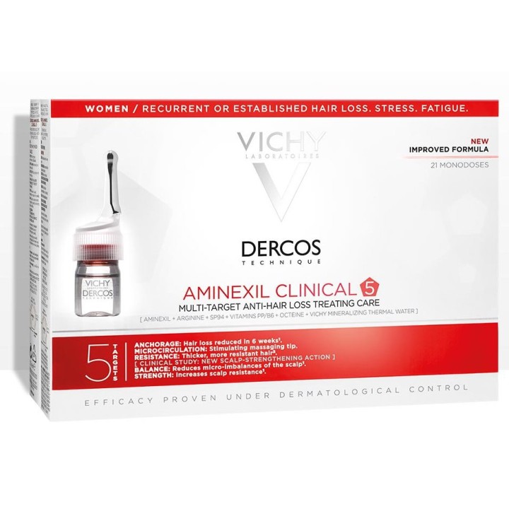 Dercos Aminexil Clinical 5 Femme x21 monodoses - Vichy - IllicoPharma