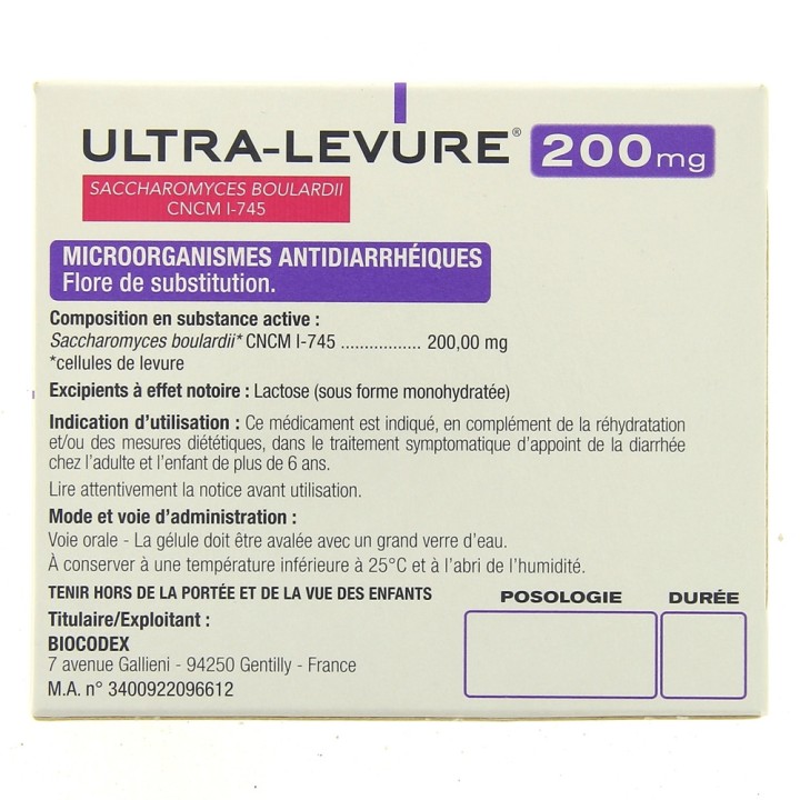 Ultra-Levure 200 mg 10 gélules de Biocodex - Pharmacie IllicoPharma