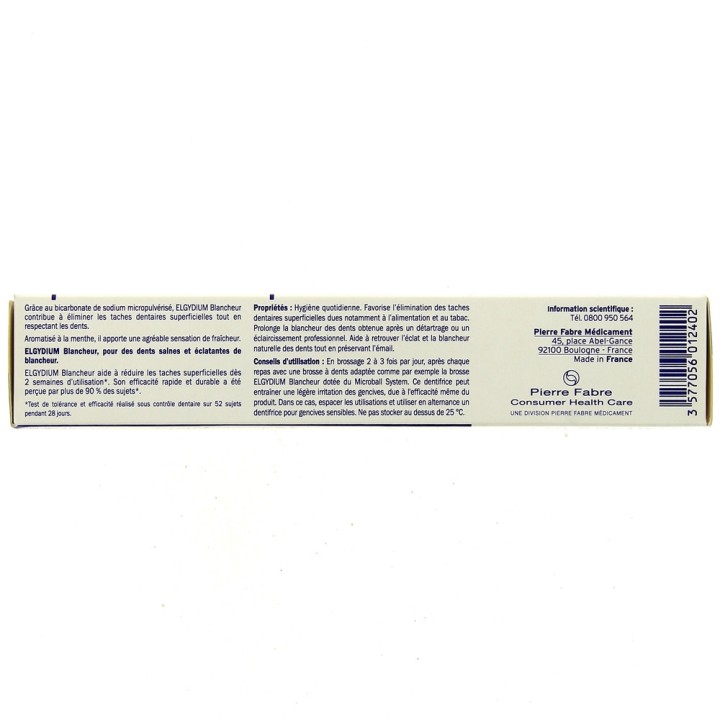Dentifrice Blancheur 75ml - Elgydium - IllicoPharma
