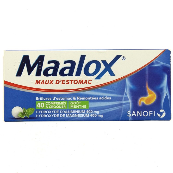Maalox Menthe 40cpr - Médicament Maux d'estomac - IllicoPharma