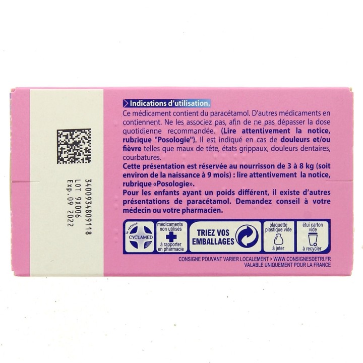 Médicament Doliprane 100mg Suppositoire - Pharmacie IllicoPharma