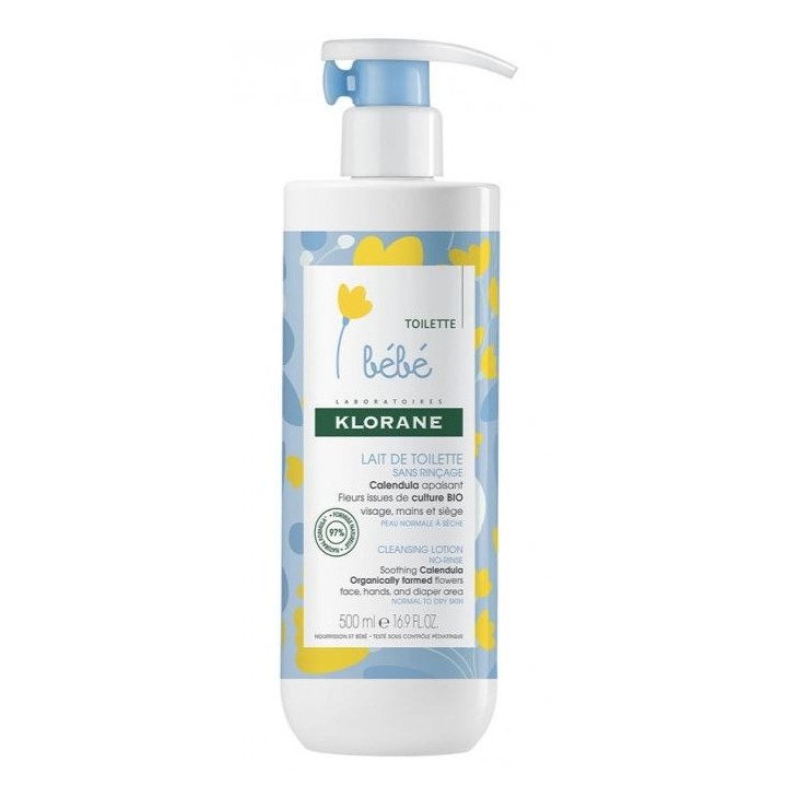 Lait de toilette protecteur bébé 500ml - Klorane - Nettoyants, eaux parfumées - IllicoPharma
