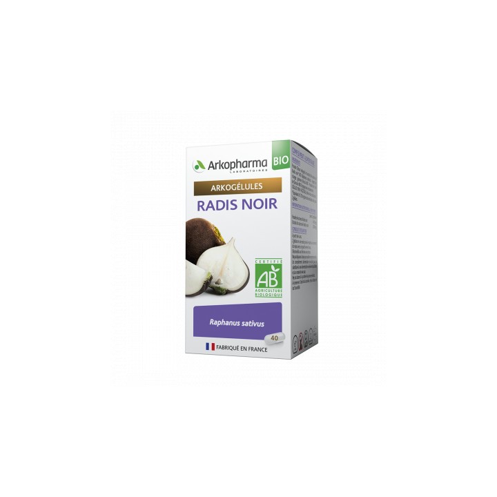 Arkogelules Radis noir BIO - 40 gélules - Arkopharma - Digestion, transit