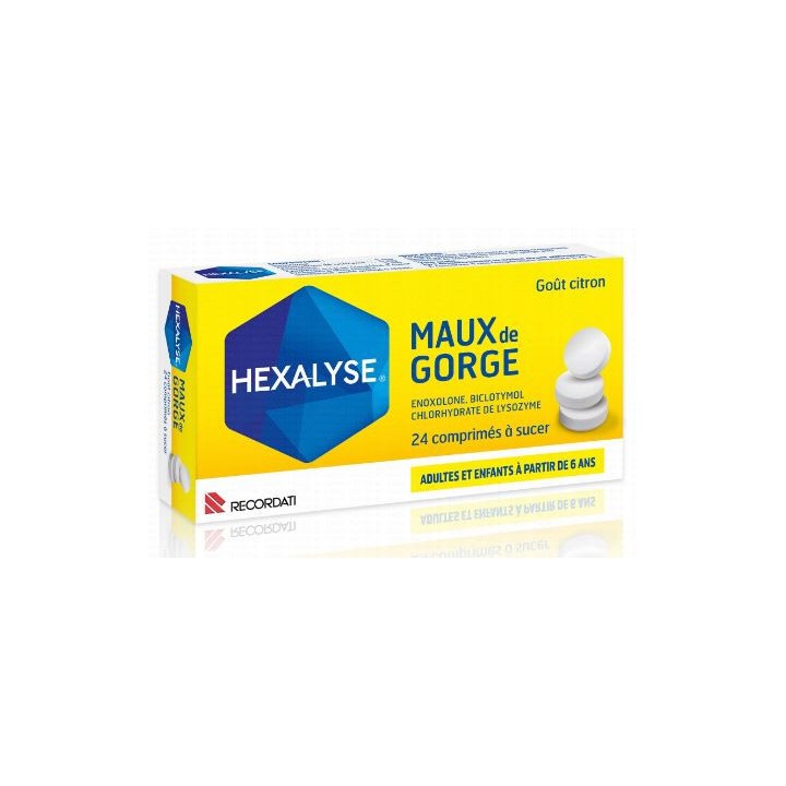 Hexalyse 24cpr, Bouchara-Recordati - Médicament Maux de gorge - IllicoPharma