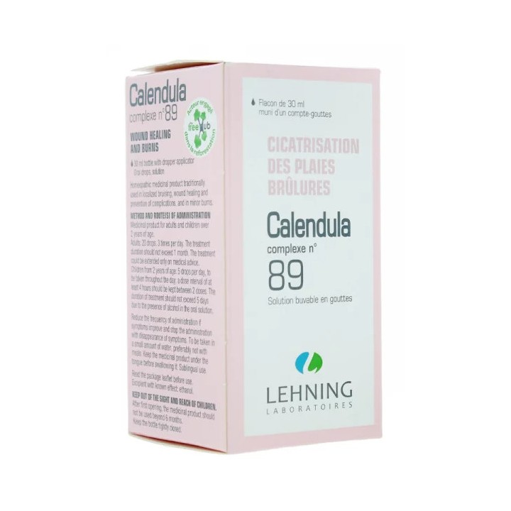 Calendula n°89 Gouttes 30ml - Lehning - Plaies & Brûlures