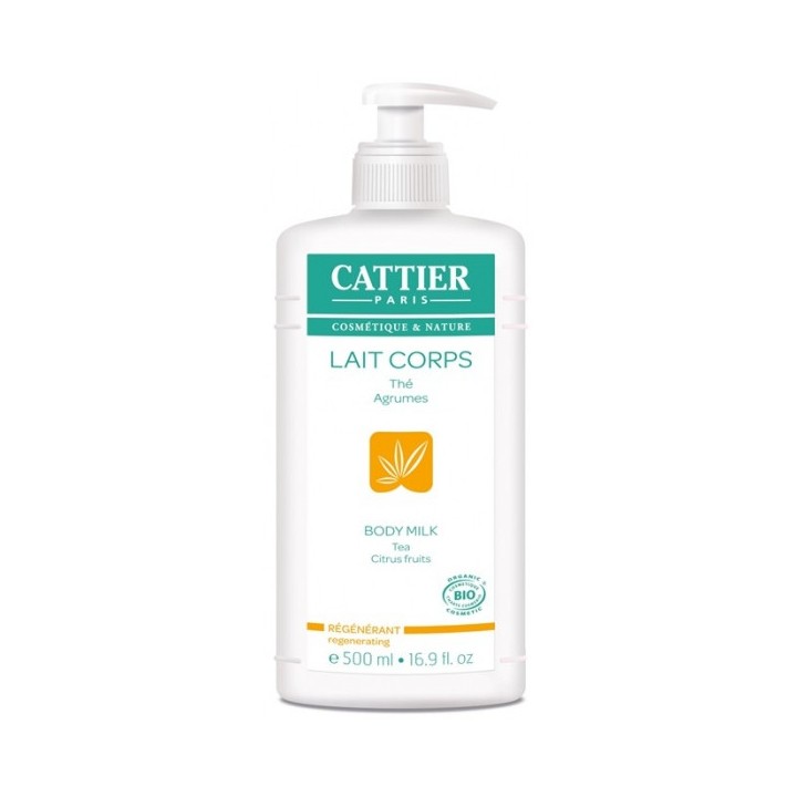 Lait Corps Régénérant Thé Agrumes Bio 500ml - Cattier - IllicoPhama