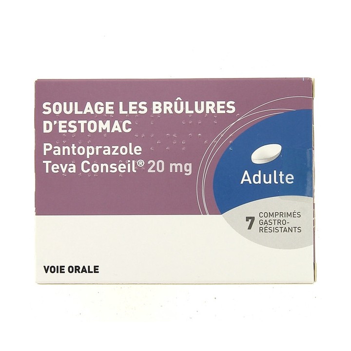 Pantoprazole Teva 20mg 7cpr, Maux d'estomac, e-Pharmacie IllicoPharma