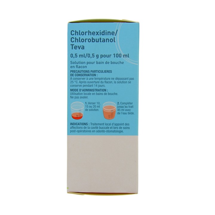 Chlorhexidine/Chlorobutanol Teva bain de bouche 200ml - IllicoPharma