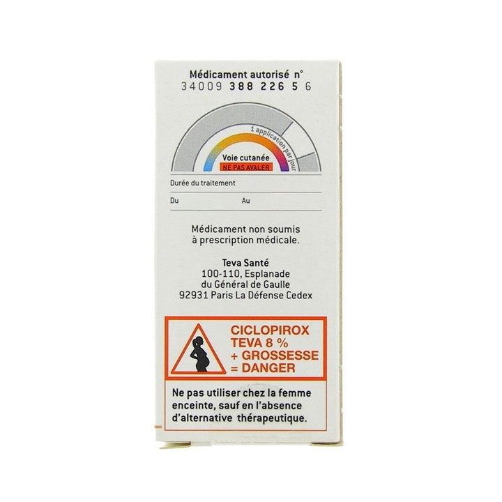 Ciclopirox Teva 8% Vernis 3ml, Mycoses, e-Pharmacie IllicoPharma