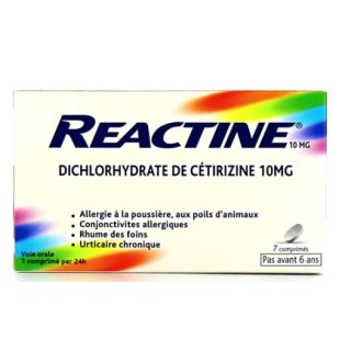 Reactine 10mg 7cpr, Allergie, e-Pharmacie IllicoPharma