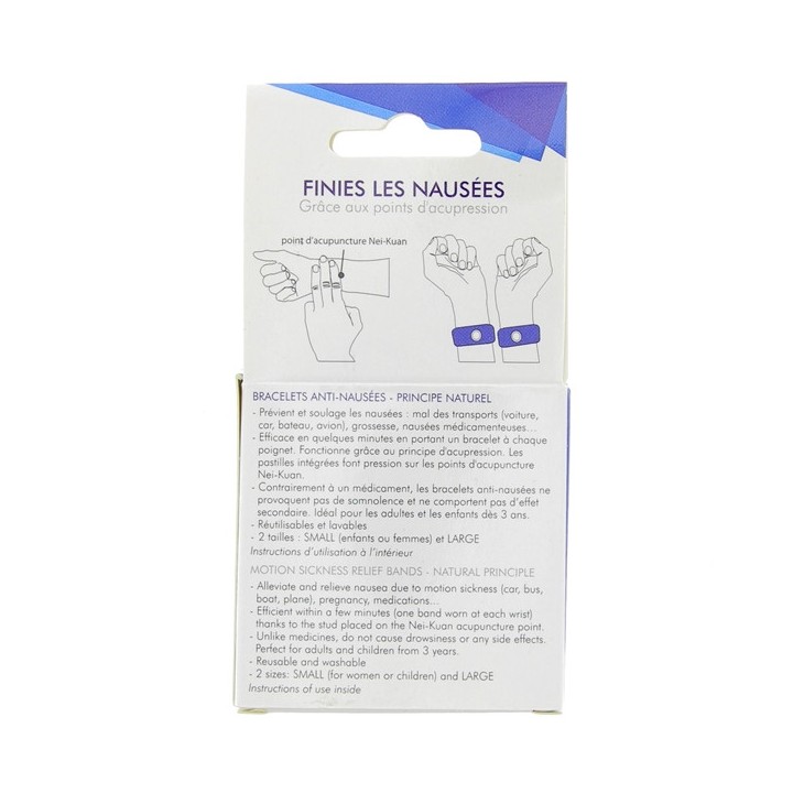 Bracelet antinausée large bleu Pharmavoyage - Indispensables pour le voyage - IllicoPharma