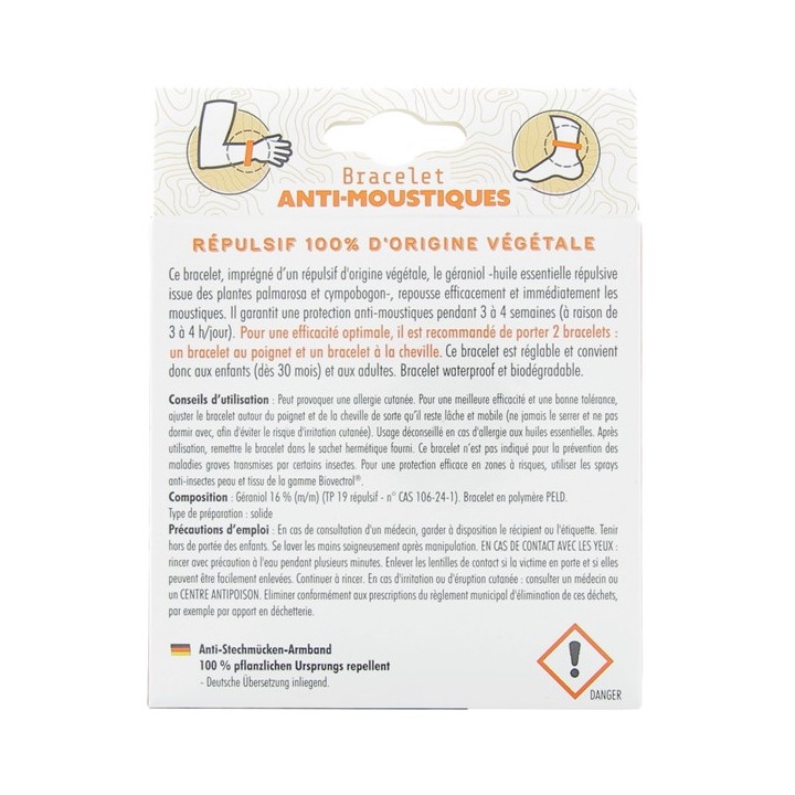 Bracelet Anti-moustiques Orange Pharmavoyage