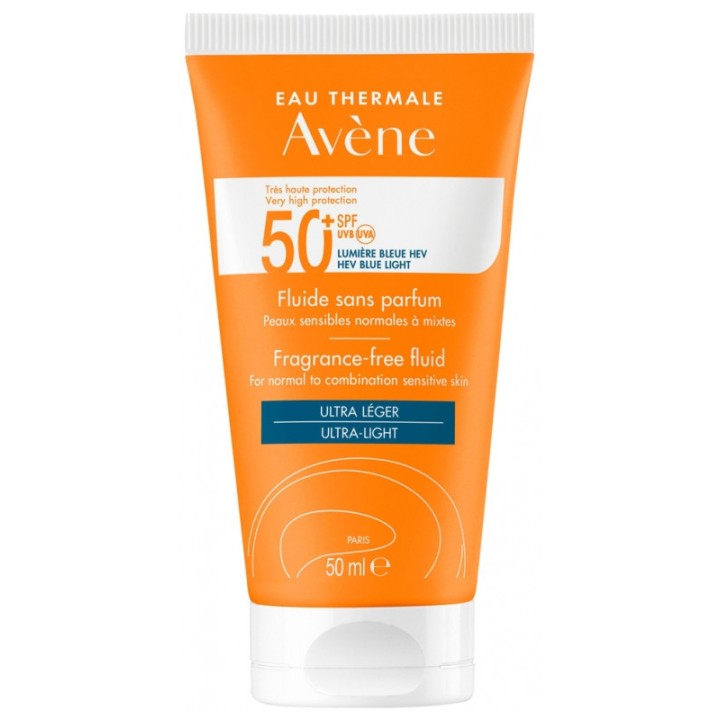Fluide Solaire SPF50 sans parfum - Avène - Protection solaire - IllicoPharma