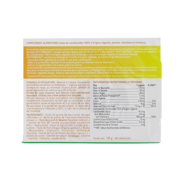 Phytobronz Lot de 2 - Arkopharma - Préparation au soleil - IllicoPharma