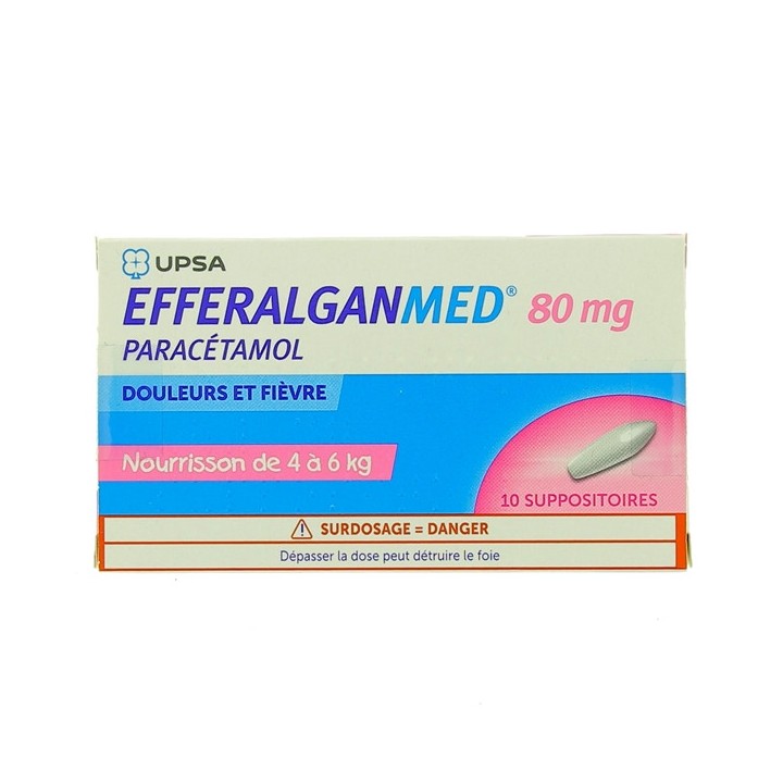 EfferalganMed 80mg 10suppositoires-Doliprane, Efferalgan, Dafalgan-IllicoPharma