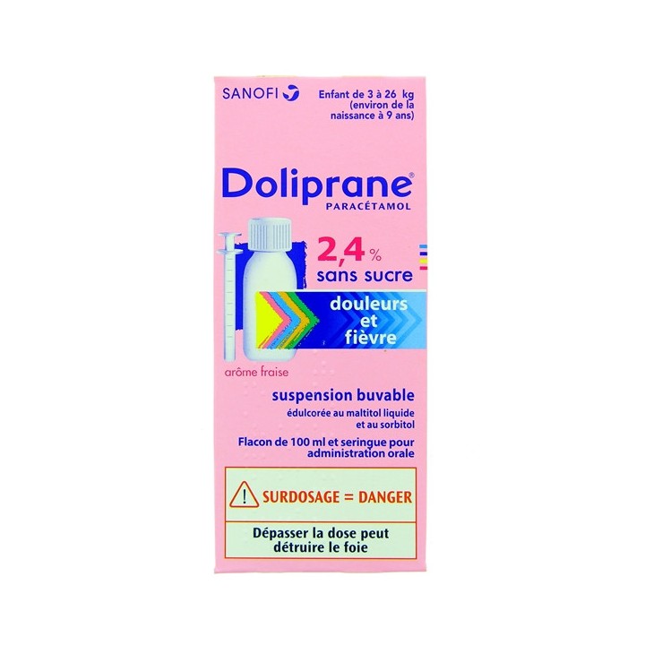 Médicament Doliprane 2,4 % Sirop, Fièvre du bébé - IllicoPharma