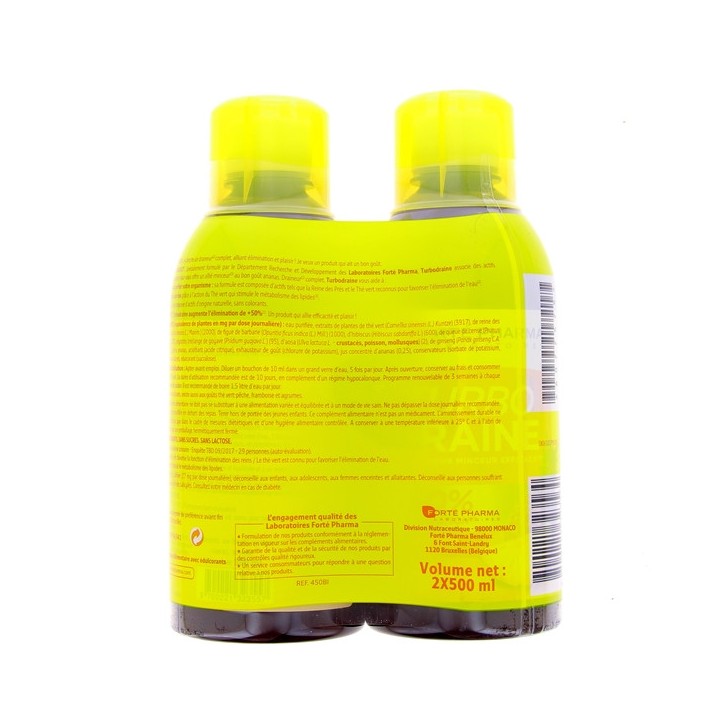 Turbo Draine 2x500ml Ananas - Forté Pharma - Draineur minceur - IllicoPharma