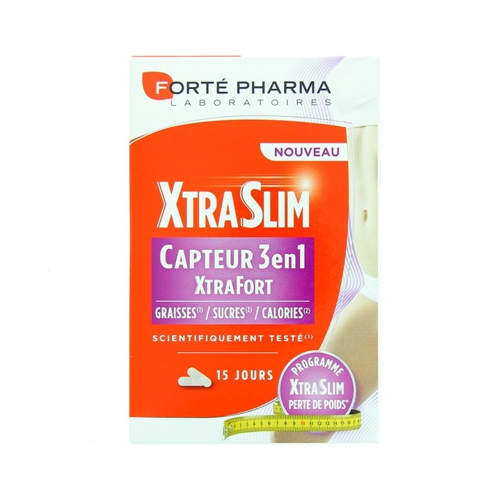 XtraSlim Capteur 3en1 x60 gélules Forté Pharma - En vente chez Illicopharma