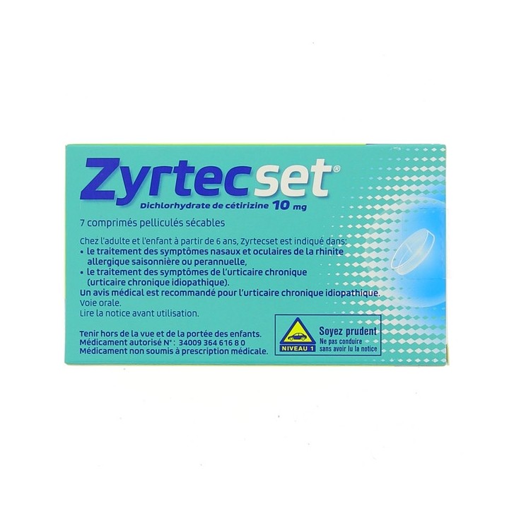 ZyrtecSet Allergie - Boîte de 7 comprimés de 10g 