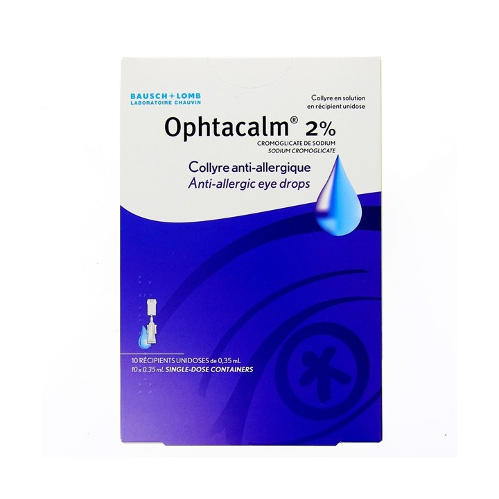Ophtacalm 2% collyre anti-allergique - 10 unidoses - Bausch & Lomb - IllicoPharma