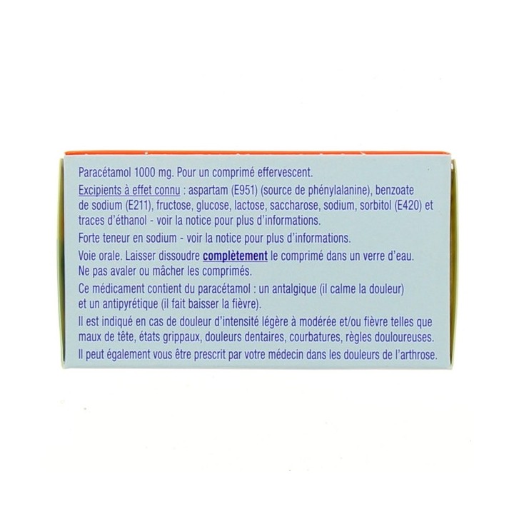 Médicament Efferalgan 1000 mg effervescent, Pharmacie en ligne IllicoPharma