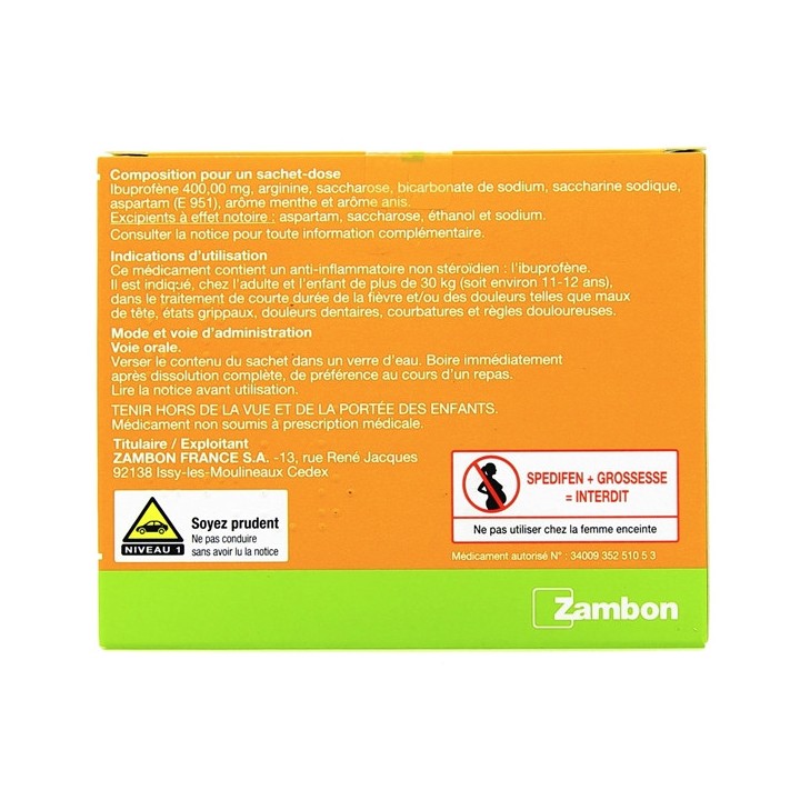 Spedifen 400mg 12sachets, Nurofen, Advil, Spedifen, e-Pharmacie IllicoPharma