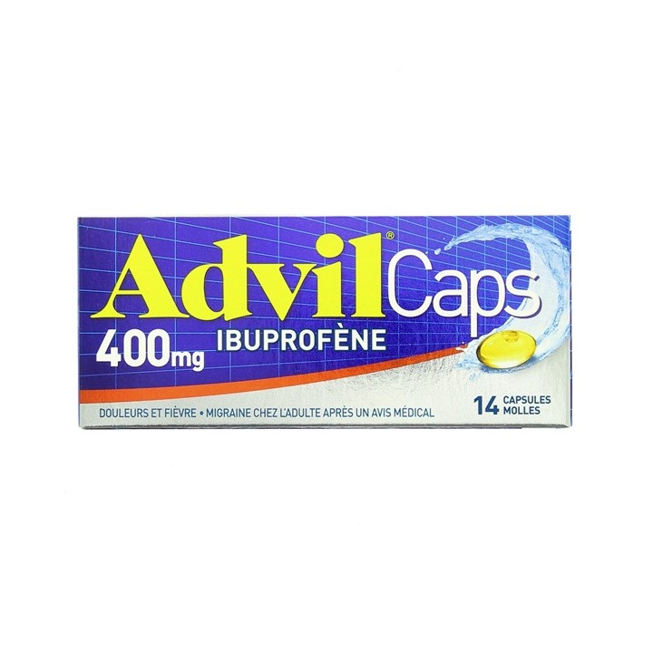 Médicament AdvilCaps 400 mg 14caps - Ibuprofène - Pharmacie IllicoPharma