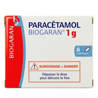 Paracétamol Biogaran 1g 8cpr, Paracétamol, Pharmacie en ligne IllicoPharma