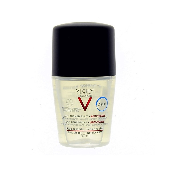 Anti-transpirant Bille Anti-traces 48h 50ml - Vichy Homme - IllicoPharma