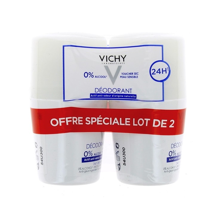 Déodorant Bille 24h Toucher sec 2x50ml - Vichy - IllicoPharma