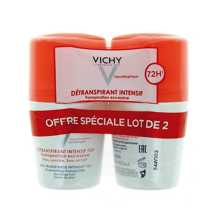 Détranspirant Intensif 72h 2x50ml - Vichy - IllicoPharma