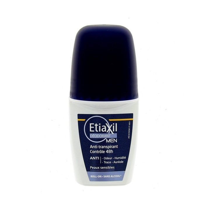 Anti-transpirant Roll-On MEN Contrôle 48h 50ml - Etiaxil - IllicoPharma
