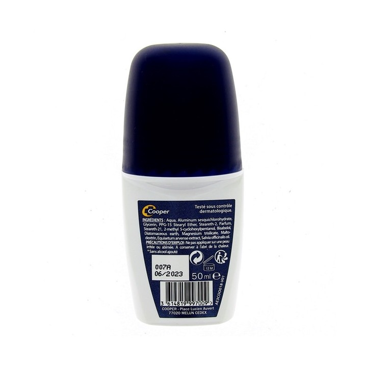 Anti-transpirant Roll-On MEN Contrôle 48h 50ml - Etiaxil - IllicoPharma