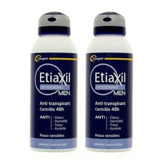 Anti-transpirant Aérosol Men Contrôle 48h 2x150ml - Etiaxil - IllicoPharma