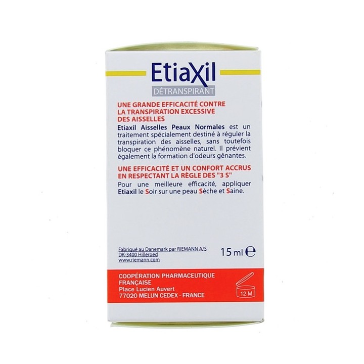 Détranspirant Roll-on Transpiration Excessive Peaux normales 15ml Etiaxil