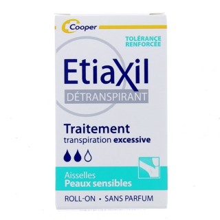 Détranspirant Roll-on Transpiration excessive peaux sensibles 15ml Etiaxil