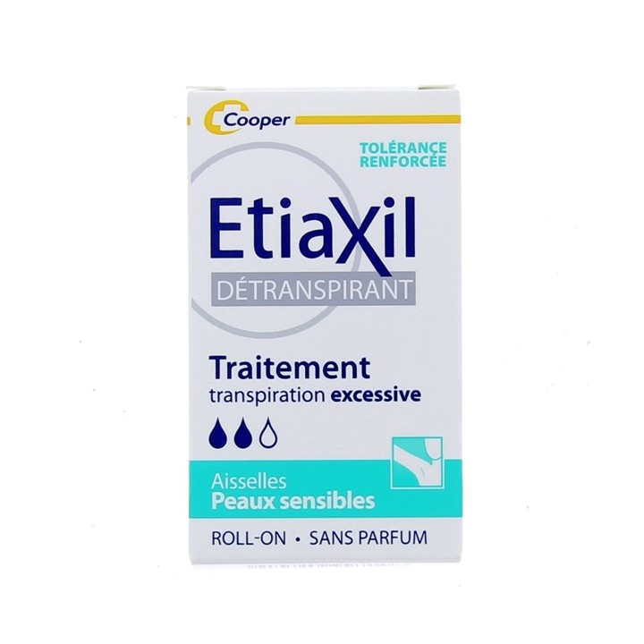 Détranspirant Roll-on Transpiration excessive peaux sensibles 15ml Etiaxil