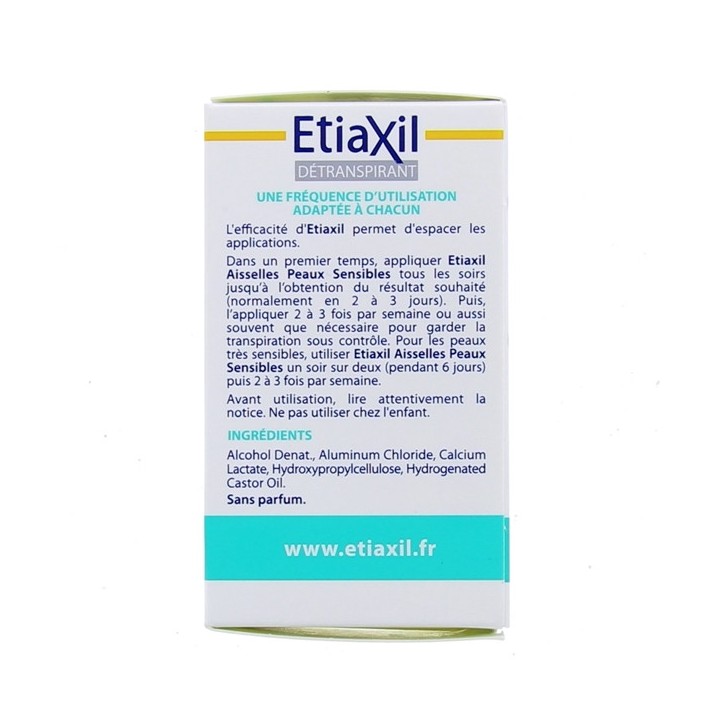 Détranspirant Roll-on Transpiration excessive peaux sensibles 15ml Etiaxil
