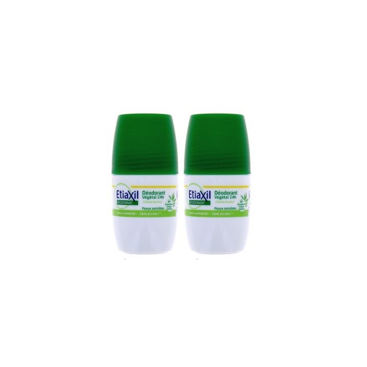 Déo Roll-on Végétal 24h Peaux sensibles 2x50ml Etiaxil