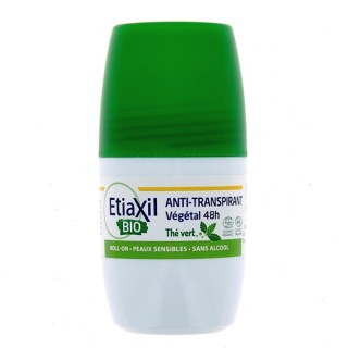 Anti-transpirant Roll-on Végétal BIO Thé Vert 48h 50ml Etiaxil