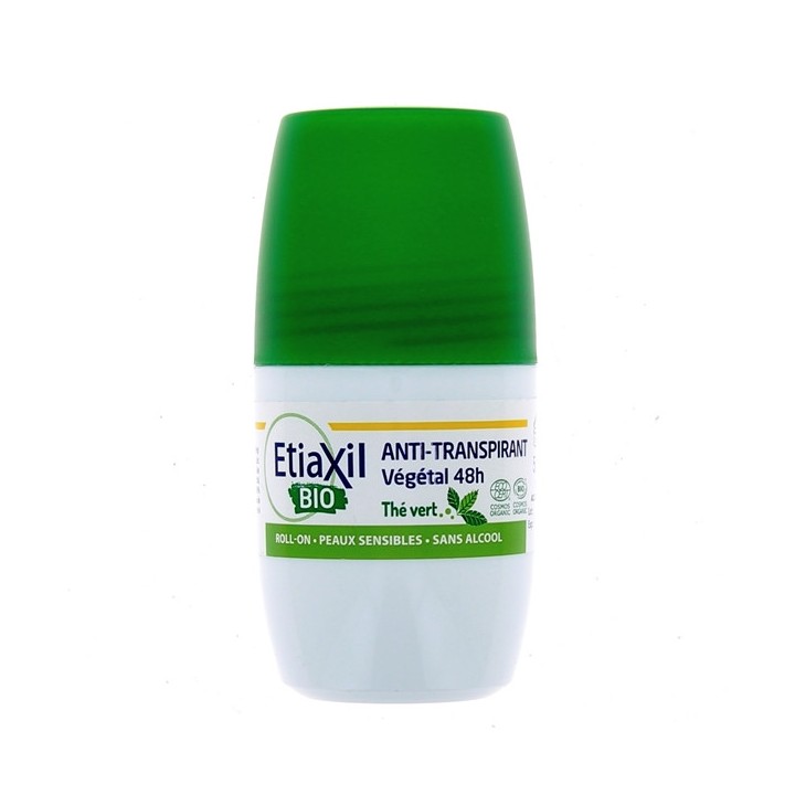 Anti-transpirant Roll-on Végétal BIO Thé Vert 48h 50ml Etiaxil